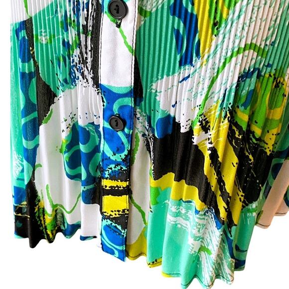 SERENADE Retro 60's 70's Psychedelic Accordion Multicolor Blouse ~ Womens MEDIUM - Picture 5 of 7